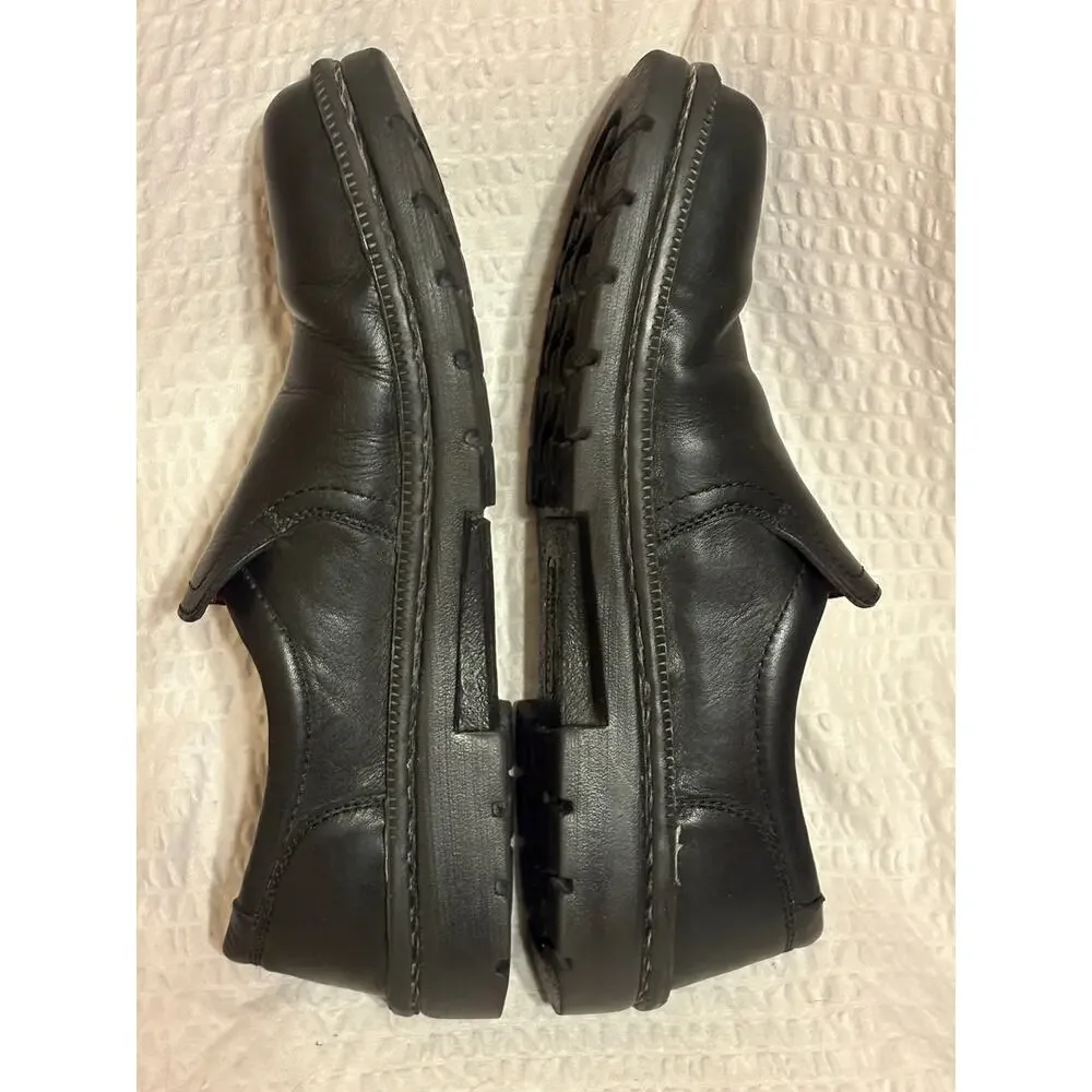 Birkenstock Mens Black Leather Loafers by Footprints CorkBed EU44 US 11-11.5 EUC